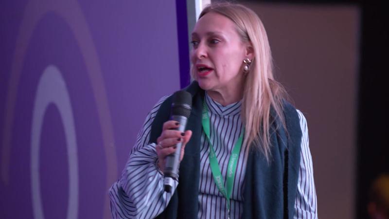 GBX Circle MEVO 2026 in London · “Cell Biology Innovation” session KN16 with Noelia Valbuena from Dyadic, photographed by P. Basanez for the Circle. MEVO Royal Lancaster London · meatevo.com, connecting today's decisions with a deep heritage in fungal cell biology and protein expression.